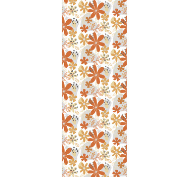 Cortina roller exterior textura floral naranja - TenVinilo