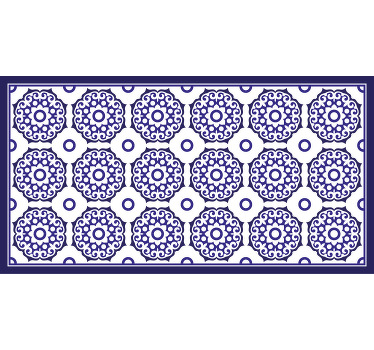 Rullegardin bad lys blå klassisk blomstermønster - Tenstickers
