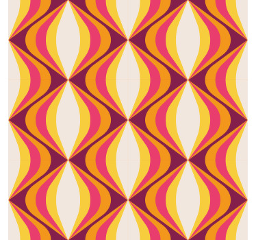 Rullgardin klassisk retro orange våg - Tenstickers
