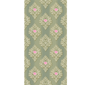 Classic blind in french green vintage pattern - TenStickers