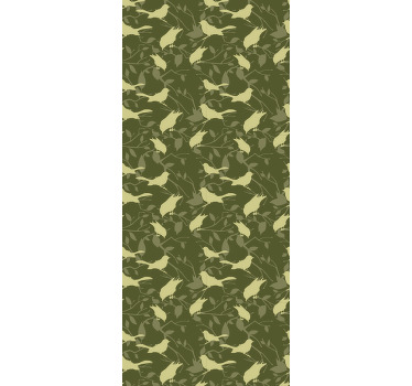 Traditional roller blind with green birds victorian pattern - TenStickers