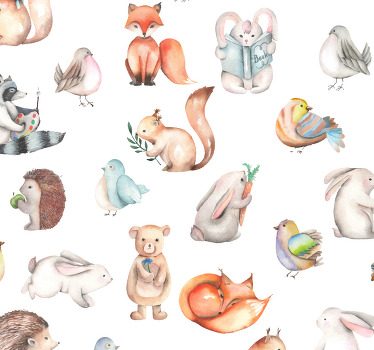 Roleta pre bábätko v roztomilom lesnom vzore - Tenstickers