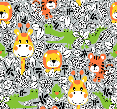 Roleta pre bábätko šedí kamaráti z džungle - Tenstickers