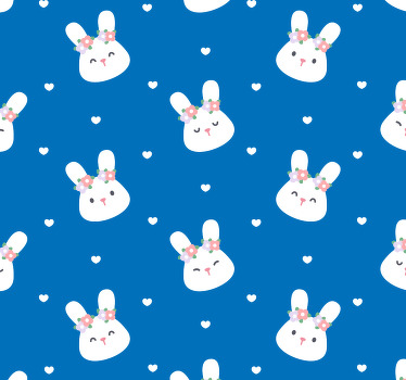 Roleta pre bábätko s roztomilými zajačikmi na modrom pozadí - Tenstickers