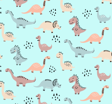 Roleta pre bábätko s modrým pozadím a dinosaurusmi - Tenstickers