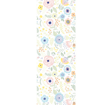Hallway blind with vibrant floral pattern - TenStickers
