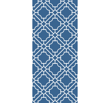 Hallway blind geometric 'lattice' white/navy - TenStickers