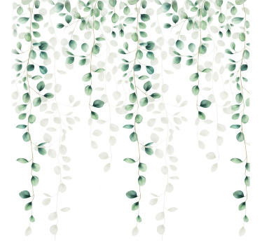 Green roller blind with hanging leaves - TenStickers