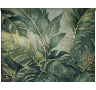 Green roller blind with rainforest leaf design - TenStickers