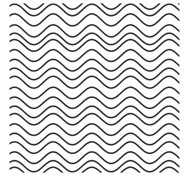 Toile fenêtre salle de bain 90 cm motif vagues ondulées - TenStickers