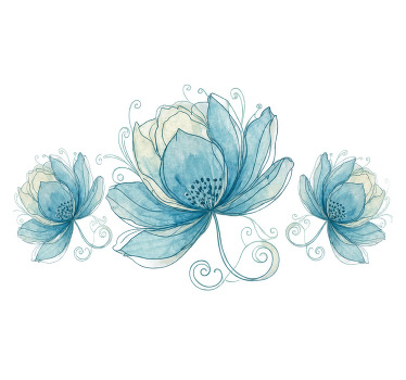 Toile fenêtre salle de bain largeur 110 trois fleurs - TenStickers