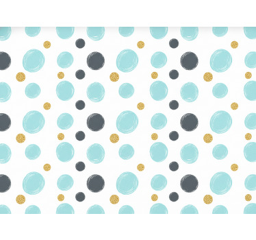 Toile fenêtre salle de bain 110 cm cercles aqua - TenStickers