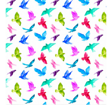 Rolgordijn woonkamer breedte 50 kleurrijke vogels patroon - TenStickers
