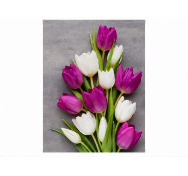 Rolgordijn paars tulpen echt - TenStickers