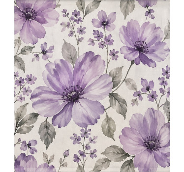 Rolgordijn paars met mooie bloemen - TenStickers