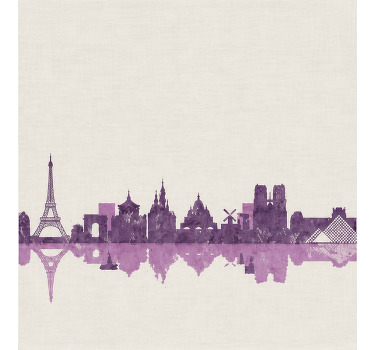 Rollo fenster lila paris skyline design - TenStickers