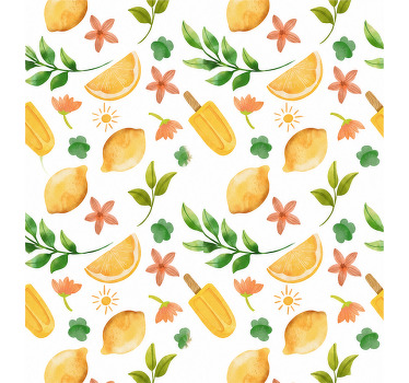 Rullegardin gul sommer sitrus - Tenstickers