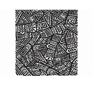 Estore de rolo preto com padrão artístico tribal africano - TenStickers