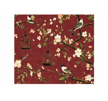 Blind red burgundy chinese pattern - TenStickers