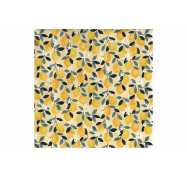 Rullgardin gul sicilian citrusmönster - Tenstickers