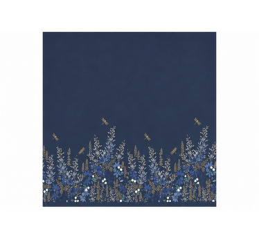 Blind blue grass and flower insects design - TenStickers