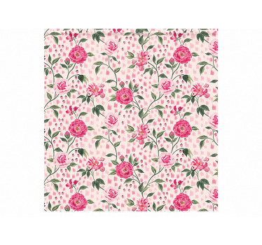 Blind pink rose pattern blackout curtains - TenStickers