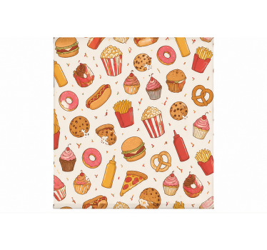 Kitchen roller blind width 300 tasty snacks pattern - TenStickers
