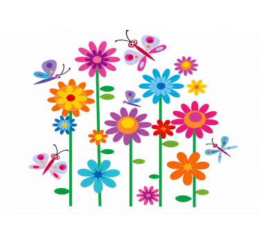 Estor enrollable infantil flores infantiles alegres - TenVinilo
