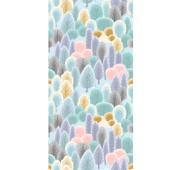 Pastelový lesní vzor Roleta stromy - TenStickers
