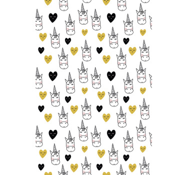 Store enrouleur animaux motif coeur de licorne - TenStickers