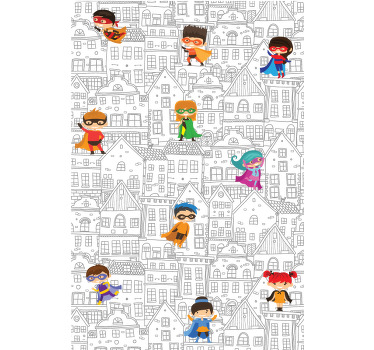 Superhelden in der stadt superhelden blind - TenStickers