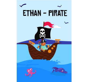 Piratbåd specialudskrevet rullegardin - TenStickers