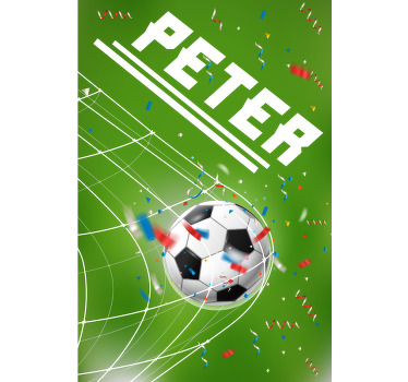 Rollo Fenster Kinderzimmer Fußballtor mit Namen - TenStickers
