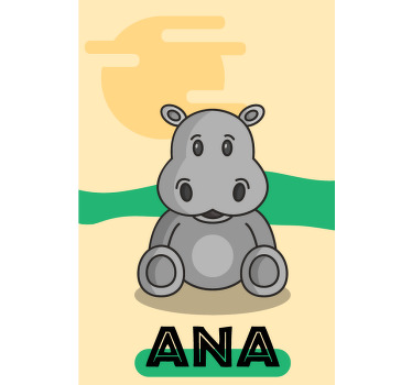 Store enrouleur animaux hippopotame personnalisable - TenStickers