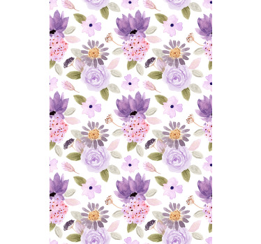 Store enrouleur fleur motif de fleurs violettes - TenStickers