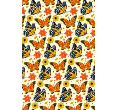 Rolo zavjese leptir leptiri cvjetni uzorak - TenStickers