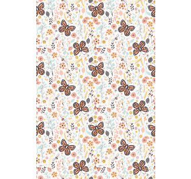 Butterfly Garden Pattern floral blind - TenStickers