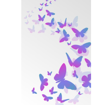 Fialové létající motýli originální roleta - TenStickers