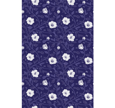 Blue background with Flower roller blind - TenStickers