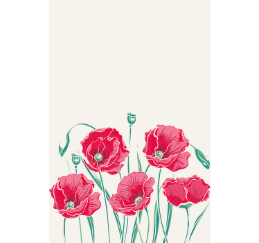 rolety w kwiaty Czerwone maki - TenStickers