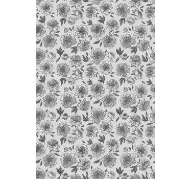 Store enrouleur fleur motif de pivoine monochrome - TenStickers
