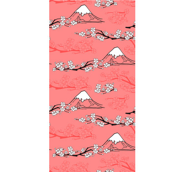 Estor enrollable pasillo árboles primavera japonesa - TenVinilo