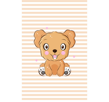 Schattige puppyillustratie rolgordijn meer dieren - TenStickers