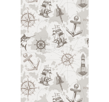 Store enrouleur vintage motifs d'exploration nautique - TenStickers
