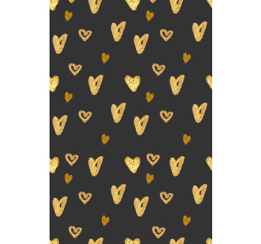 Store enrouleur romantique motif coeur doré - TenStickers