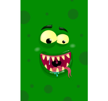 Grøn monster sjov børn rullegardin - TenStickers