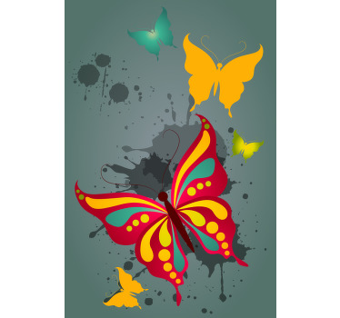 Pulzující splash Motýlí roleta - TenStickers