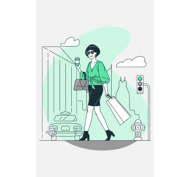 Cortina roller frase vida urbana elegante - TenVinilo