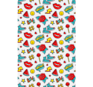 Popcultuurpatronen rolgordijn grappig - TenStickers