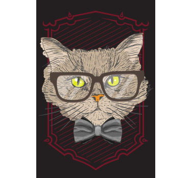 Cat with glasses Fun blind - TenStickers